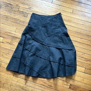 Black Maxi Denim Skirt